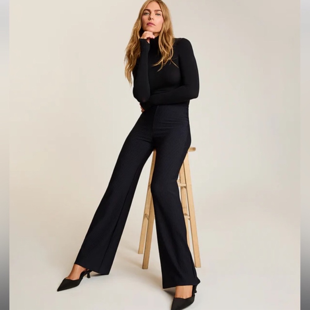 Commando Neoprene Pull-On Wide Leg Pant Black Size XL